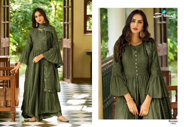 Your Choice Rexona Gold Exclusive Chinon Designer Salwar Suit Collection